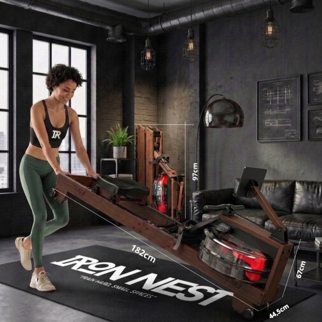 Rameur à eau, en bois massif & pliable.