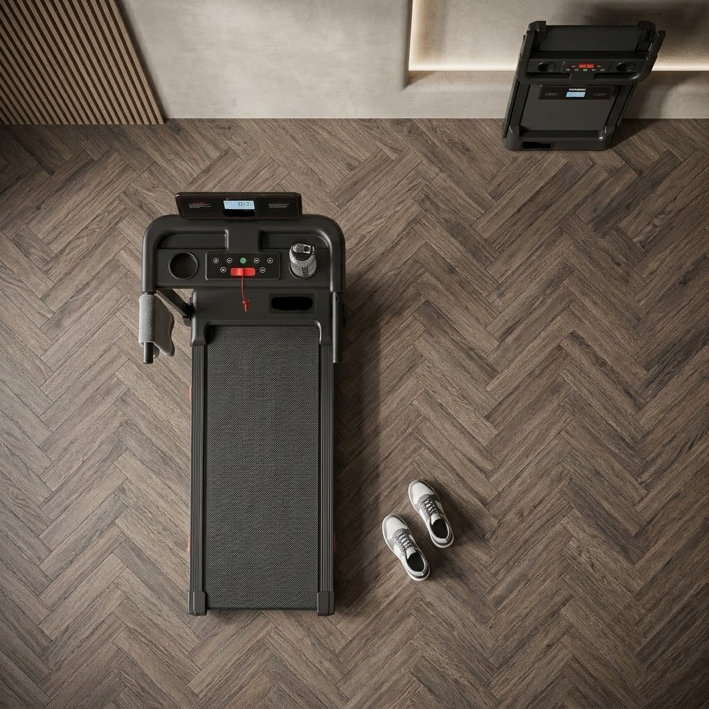Tapis de Marche Pliable avec Barre d'Appui – Moteur 2.0 CV, 12 Programmes | Écran LCD 3,5