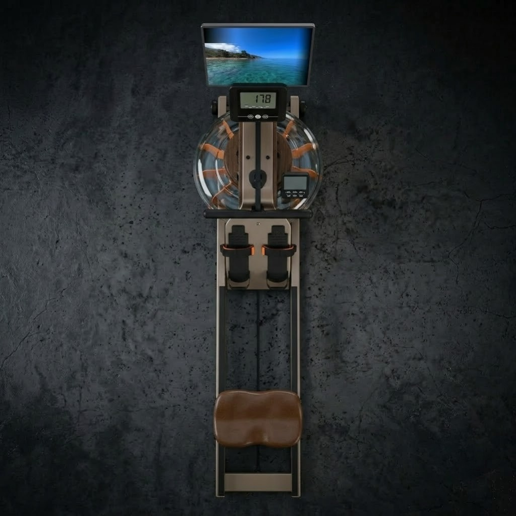 Rameur à Eau Pliable Acier Inoxydable 160kg | Écran LCD